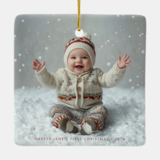 Bundel van Joy Square Keramisch Ornament (Achterkant)