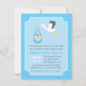 Bundel van Joy Stork Delivery Baby Boy Shower Kaart (Voorkant)