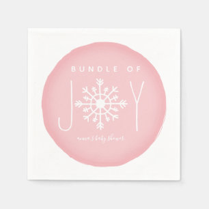 Bundel van Joy Winter Roze Baby shower Servet