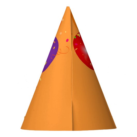 Bundel van kleurrijke ballonnen en Confetti Birthd Feesthoedjes (Achterkant)