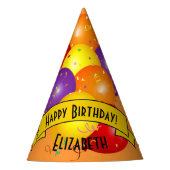 Bundel van kleurrijke ballonnen en Confetti Birthd Feesthoedjes (Voorkant)