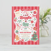 Bundel Van Vreugde Kerst Coquette Boog Baby Shower Kaart (Staand voorkant)