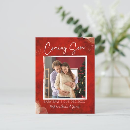 Bundel van vreugde Kerstmis zwangerschap aankondig Feestdagenkaart (Staand voorkant)