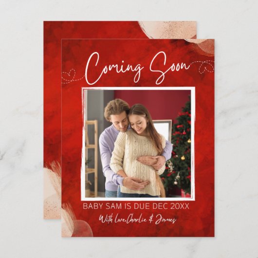 Bundel van vreugde Kerstmis zwangerschap aankondig Feestdagenkaart (Voorkant / Achterkant)