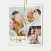 Bundel van vreugde Nieuwe Baby Foto Keepsake Keramisch Ornament (Links)