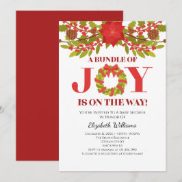 Bundel Van Vreugde Poinsettia Kerst Baby Shower Kaart