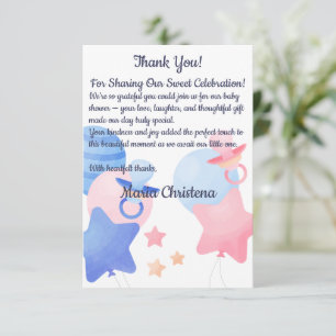 Bundel van vreugde Roze & Blauwe Baby Shower Bedankkaart