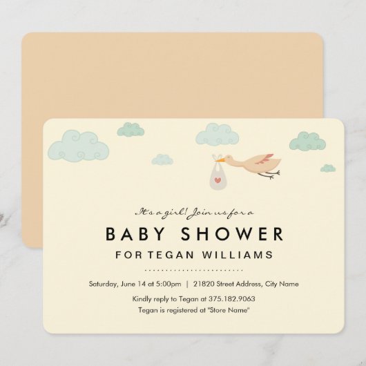 Bundel van vreugde | uitnodiging tot baby shower (Voorkant / Achterkant)