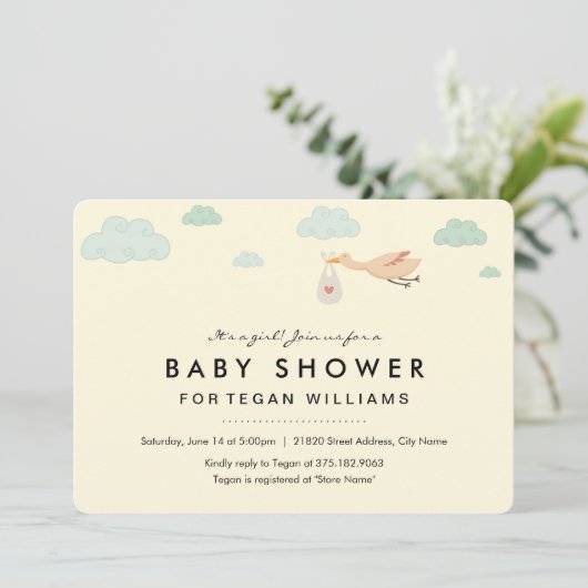 Bundel van vreugde | uitnodiging tot baby shower (Staand voorkant)