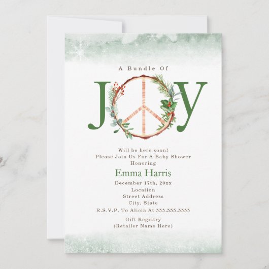 Bundel van vreugde vrede Boho kerst Baby shower Kaart (Voorkant)