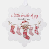 bundel van vreugde winterteddybeer ornament kaart (Voorkant)