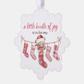 bundel van vreugde winterteddybeer ornament kaart (Links)