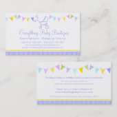 Bundeling van baby boutique paarse visitekaartjes (Voorkant / Achterkant)