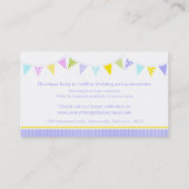 Bundeling van baby boutique paarse visitekaartjes (Achterkant)