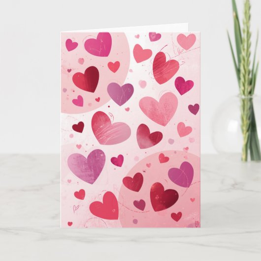 Bundels Hartjes Valentijnsdag Lege Vouwkaart Kaart (Voorkant)