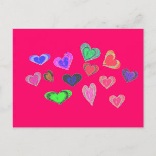 bundels van kleine harten briefkaart