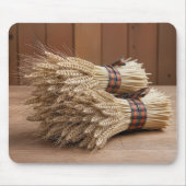 Bundels van tarwe op hout muismat (Voorkant)