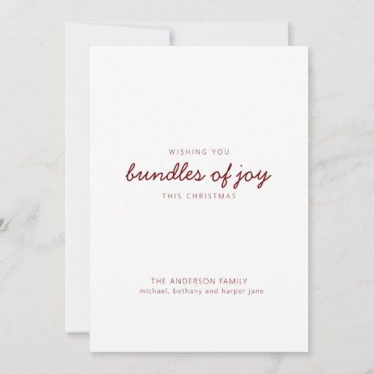 Bundels vreugde feestdagenkaart (Achterkant)