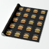 Bunderful Funny Burger Bun Pun Dark BG Cadeaupapier (Uitgerold)