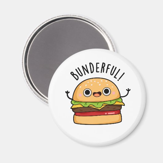 Bunderful Funny Burger Bun Pun Magneet (Voorkant / Achterkant)