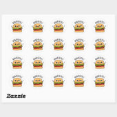Bunderful Funny Burger Bun Pun Ronde Sticker (Vel)