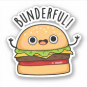 Bunderful Funny Burger Bun Pun Sticker (Voorkant)