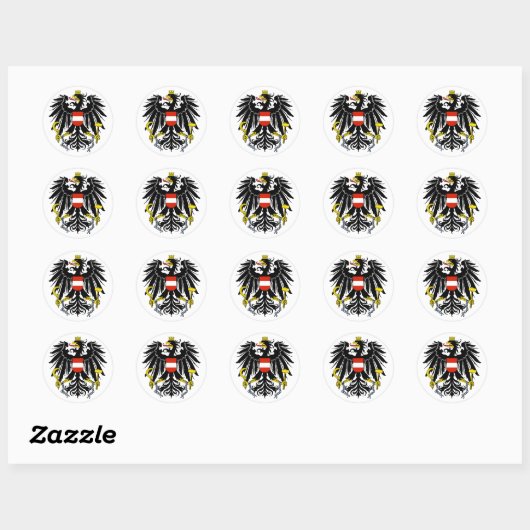 Bundesadler, Oostenrijk Ronde Sticker (Vel)