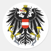 Bundesadler, Oostenrijk Ronde Sticker (Voorkant)