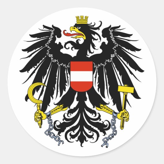 Bundesadler, Oostenrijk Ronde Sticker (Voorkant)