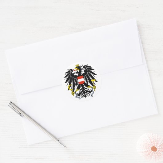 Bundesadler, Oostenrijk Ronde Sticker (Envelop)