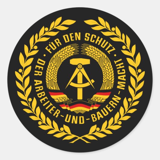 Bundesrepublik Deutschland / Oost-Duitsland krans Ronde Sticker (Voorkant)