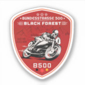 bundesstrasse 500 , zwarte boslandweg b500 sticker (Voorkant)