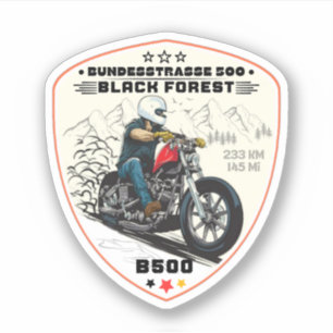 bundesstrasse 500 , zwarte boslandweg b500 sticker