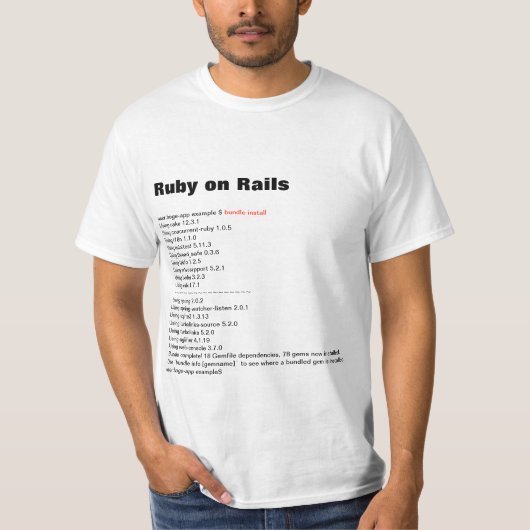 bundle install T-shirts (Ruby on Rails) (Voorkant)