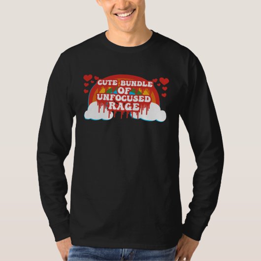 Bundle Of Unfocused Rage Rainbow Clouds Hearts Pas T-shirt (Voorkant)