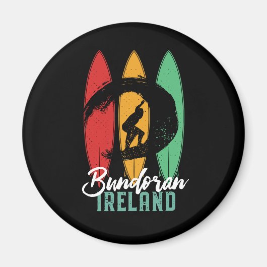 Bundoran Beach Ireland Retro Surfing Magneet (Voorkant)