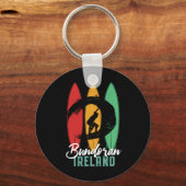 Bundoran Beach Ireland  Retro Surfing Sleutelhanger (Voorkant)