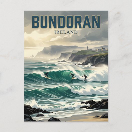 Bundoran Surfbrekers Ierland Briefkaart (Voorkant)