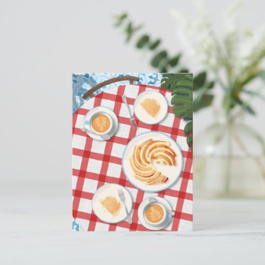 Bundt Cake and Coffee for Two Briefkaart (Staand voorkant)