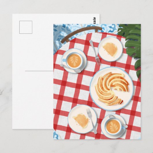 Bundt Cake and Coffee for Two Briefkaart (Voorkant / Achterkant)