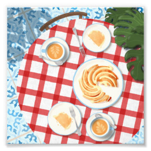 Bundt Cake and Coffee for Two Foto Afdruk