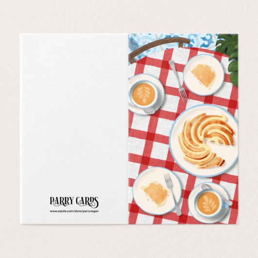 Bundt Cake and Coffee for Two Kaart (Buitenkant ongevouwen)