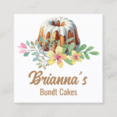 Bundt Cake Bakery Vierkante Visitekaartje (Voorkant)