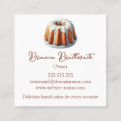 Bundt Cake Bakery Vierkante Visitekaartje (Achterkant)