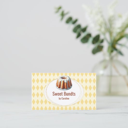 Bundt Cake Bakery Visitekaartje (Staand voorkant)