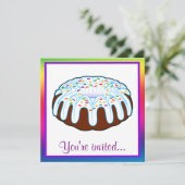 Bundt Cake Birthday Invites Kaart (Staand voorkant)
