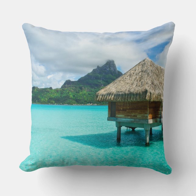 Bungalow, Bora Bora gooit kussens over water (Voorkant)