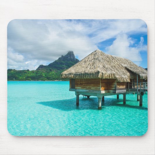 Bungalow, Bora Bora mousepad Muismat (Voorkant)