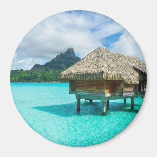 Bungalow, Bora Bora ronde magnet