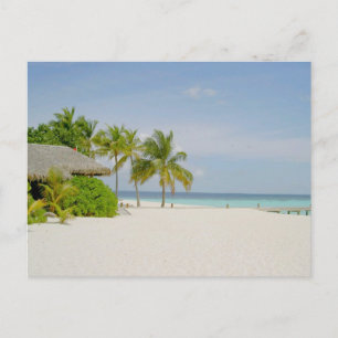 Bungalow en strand op de Malediven Briefkaart